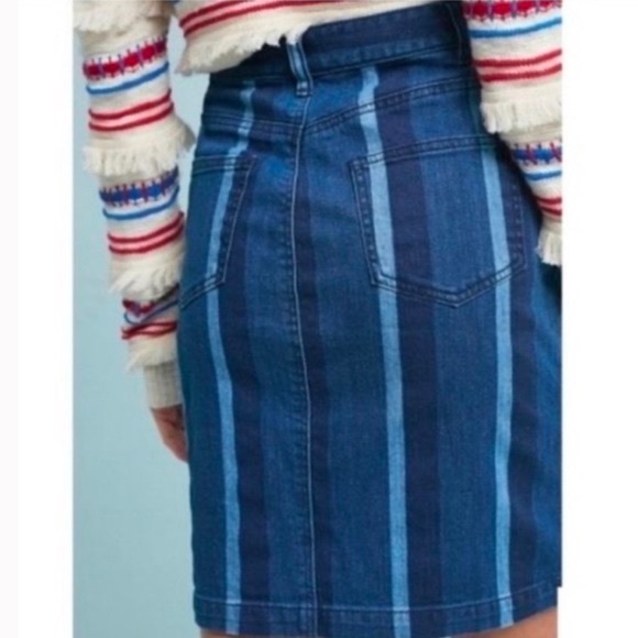 Maeve by Anthro | Striped Denim Skirt | Size 0 - Picture 5 of 7